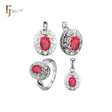 Conjunto Halo chapado en Oro Rosa, bicolor