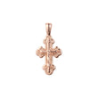 Orthodox cross budded pendant in Rose Gold two tone, 14K Gold plating colors
