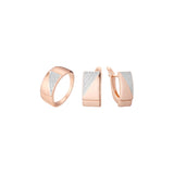 Conjunto de adoquines triangulares de dos tonos de oro rosa