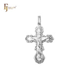 Eastern Orthodox Russian budded pendant in Rose Gold two tone, 14K Gold plating colors