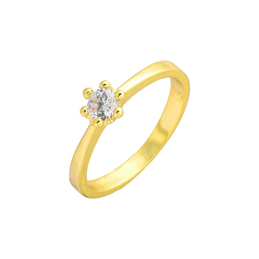 Solitaire rings in 18K Gold, White Gold, 14K Gold plating colors