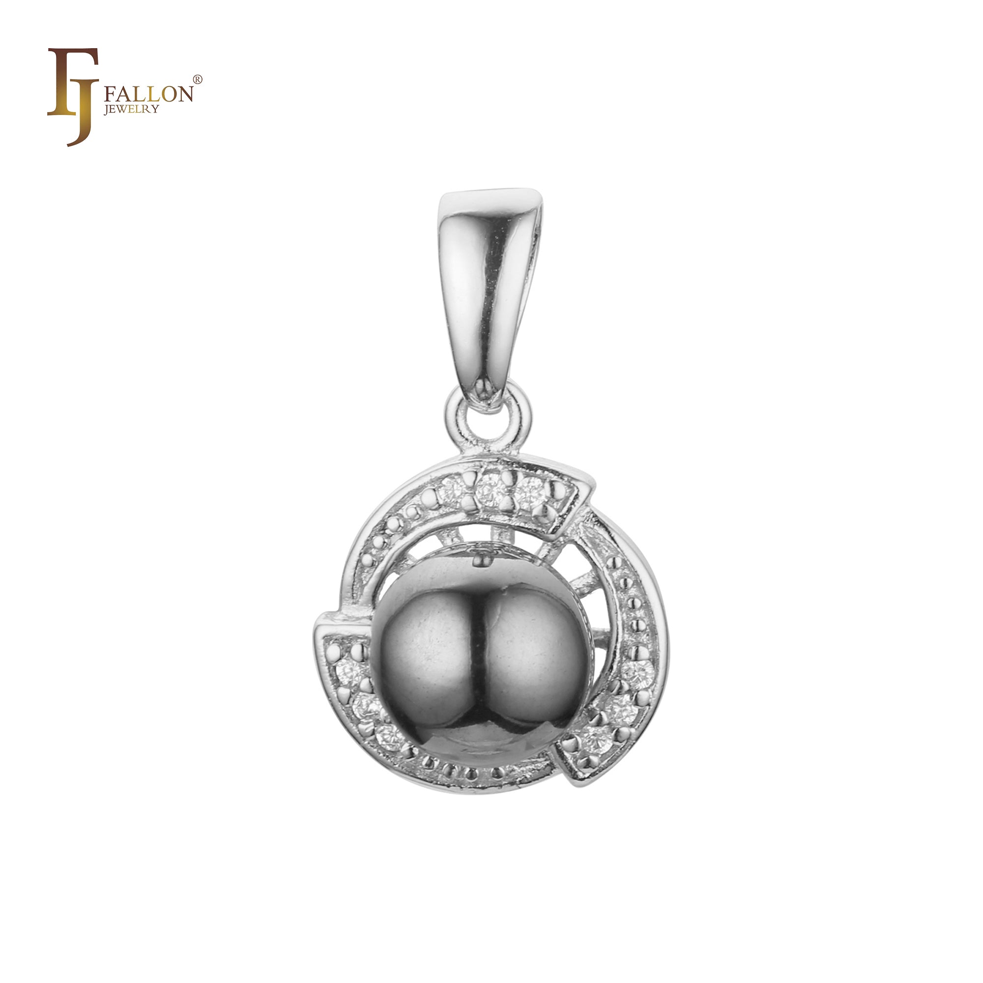 Colgante solitario de oro rosa con perla negra