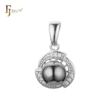 Colgante solitario de oro rosa con perla negra