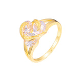Anéis de pedras triplas cluster em ouro 18K, ouro branco, ouro 14K, cores de banho de ouro rosa