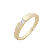Spannungs-Solitärringe aus 14 Karat Gold mit weißen Zirkoniasteinen, Roségold