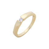 Spannungs-Solitärringe aus 14 Karat Gold mit weißen Zirkoniasteinen, Roségold