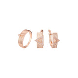 Conjunto triangular de oro rosa en seis cintas