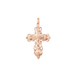 Eastern Orthodox Russian budded pendant in 14K Gold, Rose Gold two tone & White Gold plating colors